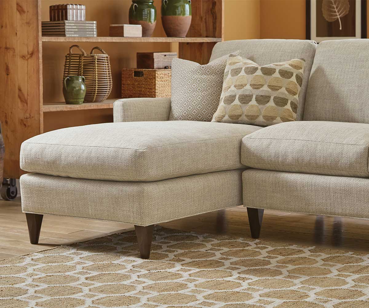 Sectional sofa with accent pillows