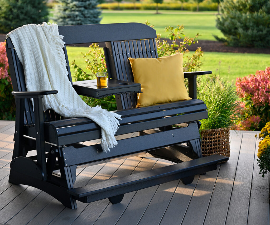 Black poly outdoor furniture glider